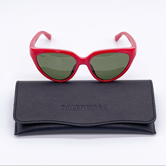 NEW BALENCIAGA BB0149S 004 RED CAT EYE SUNGLASSES - Picture 5 of 12